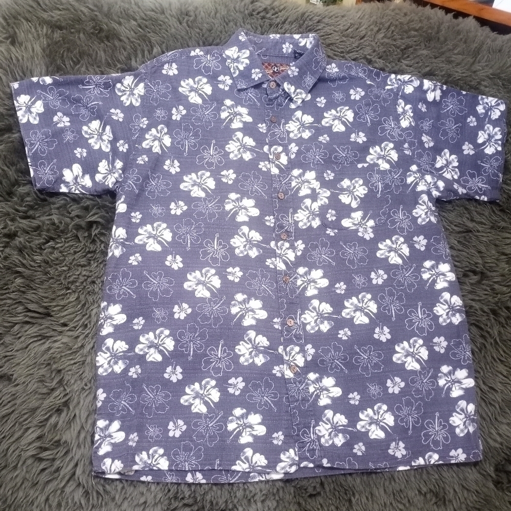 Old College Inn Men's Floral Hawiian Shirt Size Medium